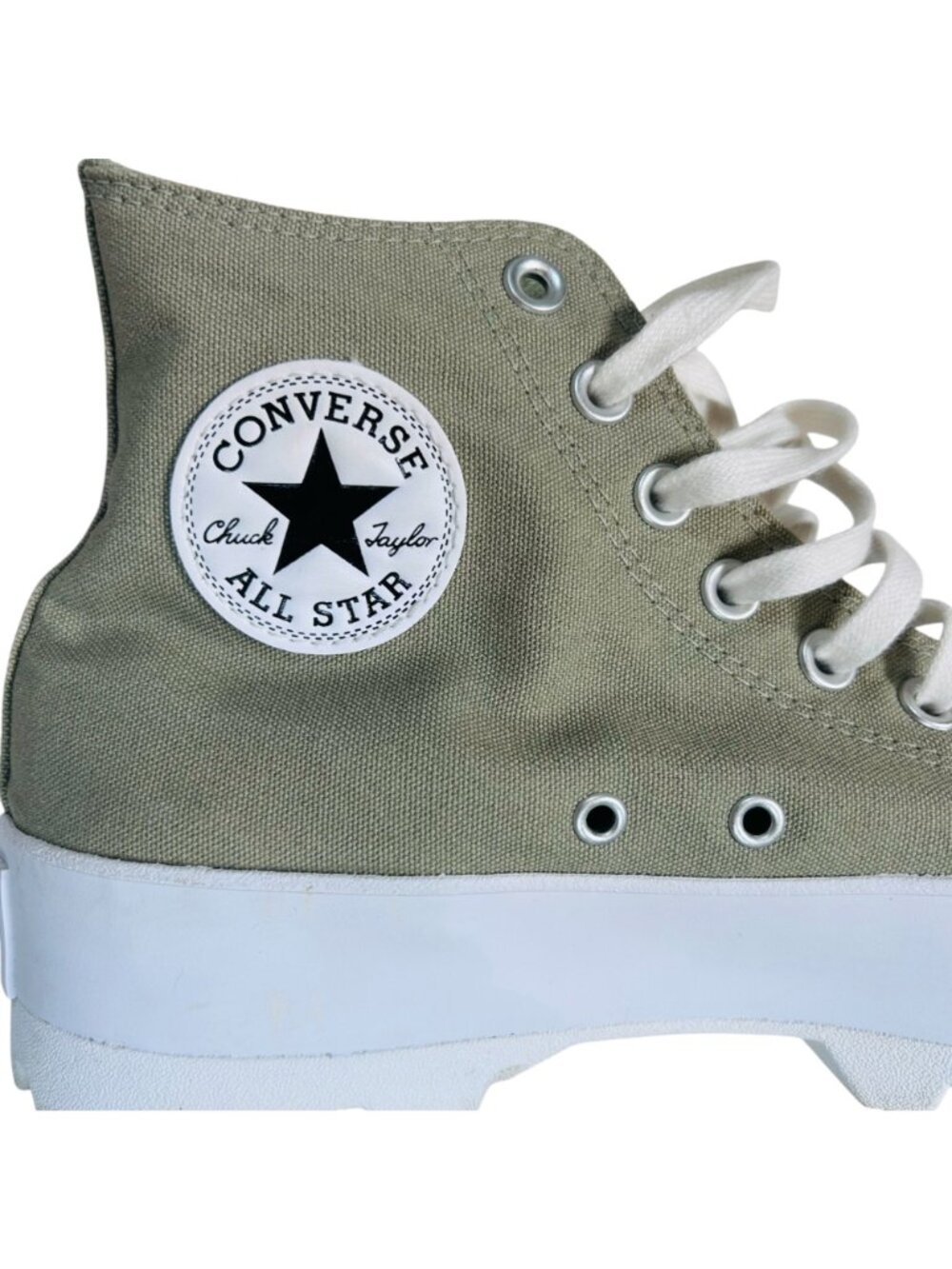 Converse Chuck Taylor All Star Lug Sole 9.5 Women Platform Sneaker Green Khaki - Picture 3 of 11